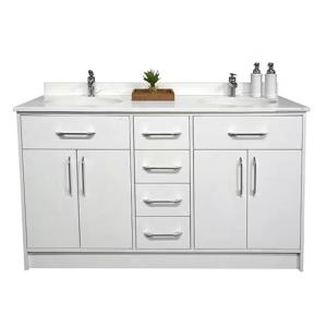 China White 60 Inch Hotel Room Cabinets Double Sink Floor Mounted Cabinets Custom wholesale