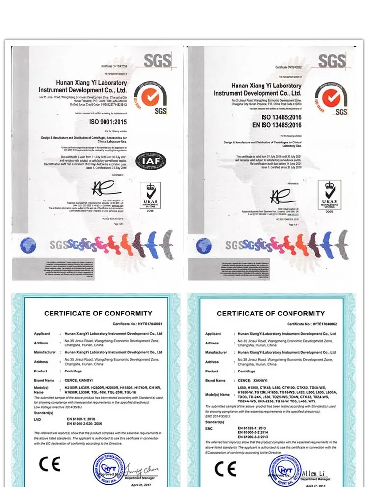 Low speed centrifuge TDZ4-WS for 10ml 20ml 50ml tube lab centrifuge