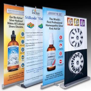 China Retractable Banner Stands , advertising aluminum roll up banner stand wholesale