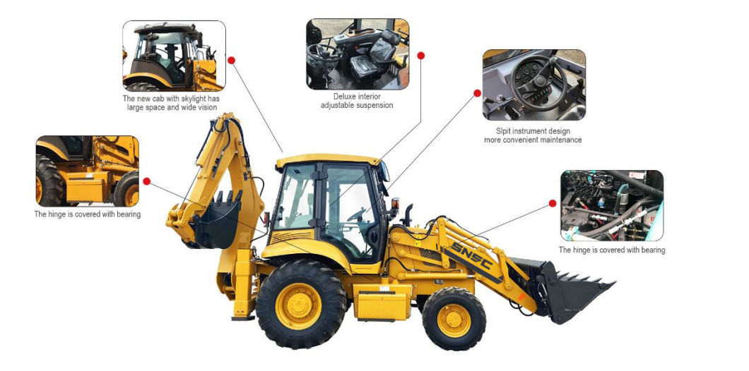 2.5 Ton Shovel Side Shift Tractor Backhoe Loader Maquinas Retroexcavad Backhoe Loader