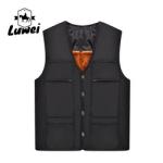Winter China Oem Chest Bag Cargo Street Wear Warm Utility V-neck Waistcoat Knit