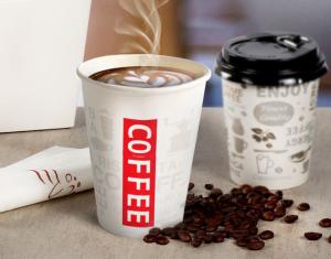 China 12oz Disposable Paper Cup , 260+18pe White Paper Coffee Cups wholesale