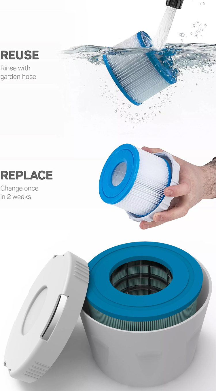 PP Blue white 10*4.5inch High Flow Above Ground Swimming Pool Cartridge Filter System