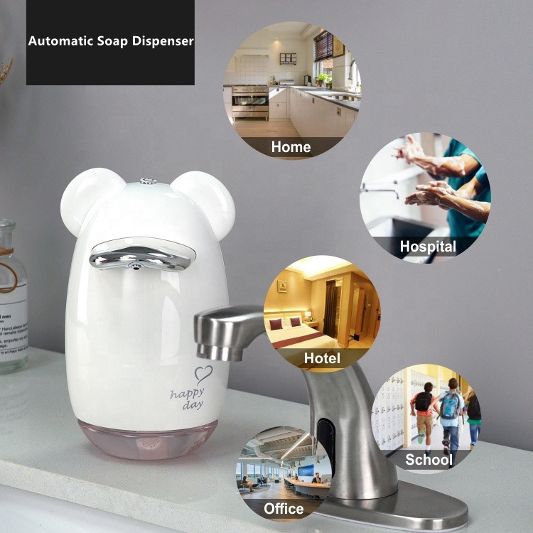 Pink Cute Automatic Soap Dispenser 2.6W PETG Kitchen Foaming