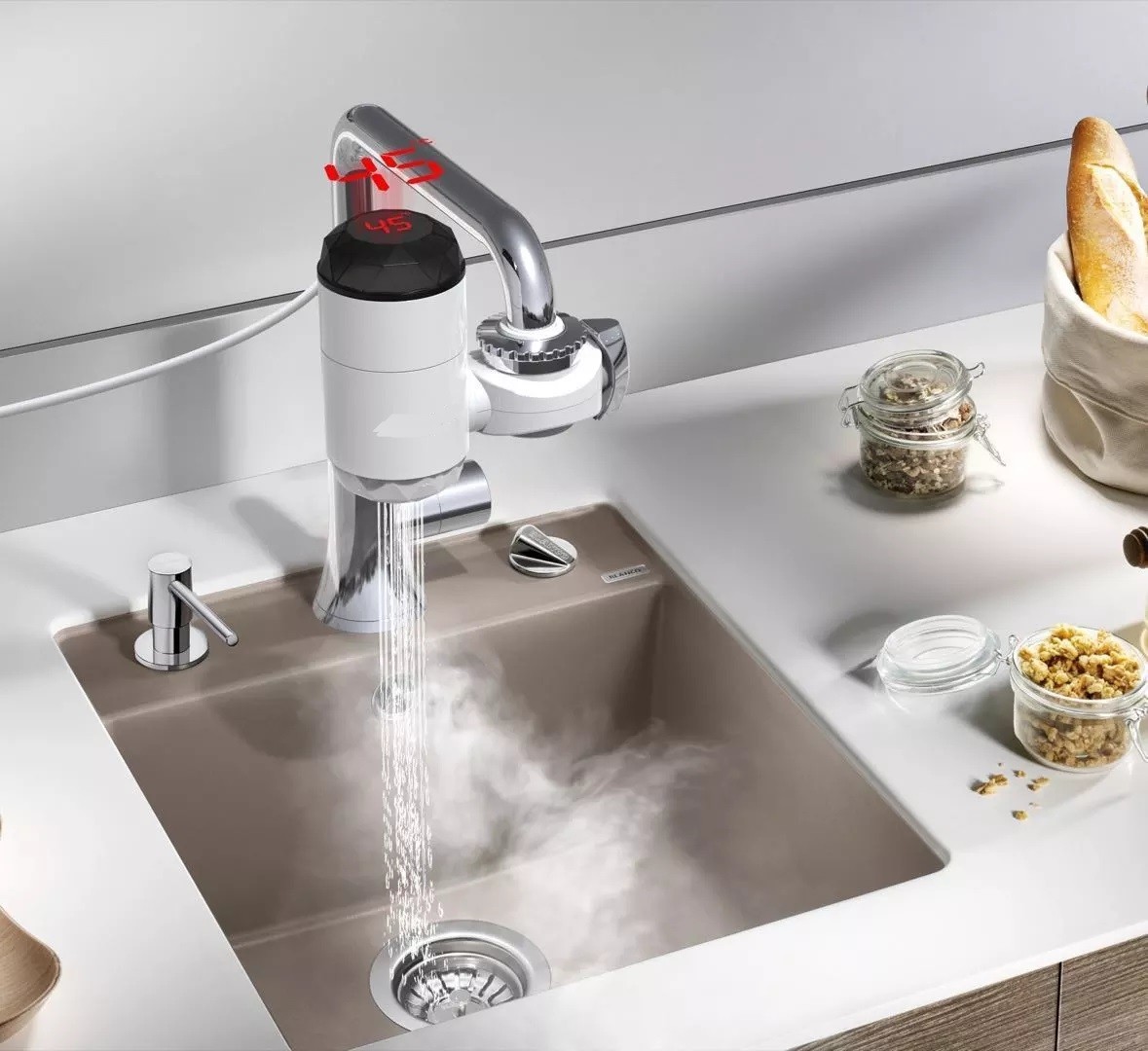 ABS Instant Hot Sink Faucet 220V Instant Water Heater Tap For Kitchen IPX4