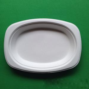 China biodegradable eco-friendly tableware sugarcane small oval shaped food tray wholesale