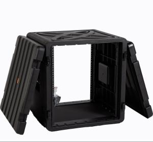 China Watertight 12u 19 Inch Flight Case PP Black Powder Coated Twist Latches wholesale