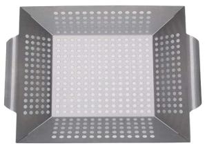 China Perforated 13.8 Inch Stainless Steel 304 Grill Basket For Vegetables wholesale