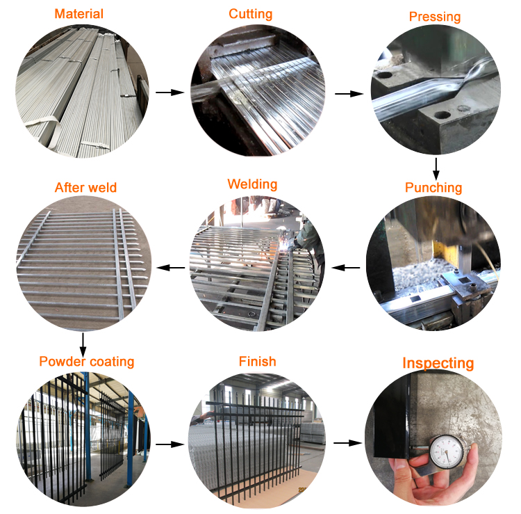 Crimped Press Top Security Residential Fencing Panels H1.8M*W2.4 Rails 50mm