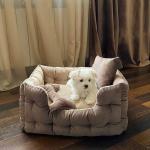 Large Brown Luxury Orthopedic Dog Sofa Beds Non Toxic Moth Proof Dog Mattress