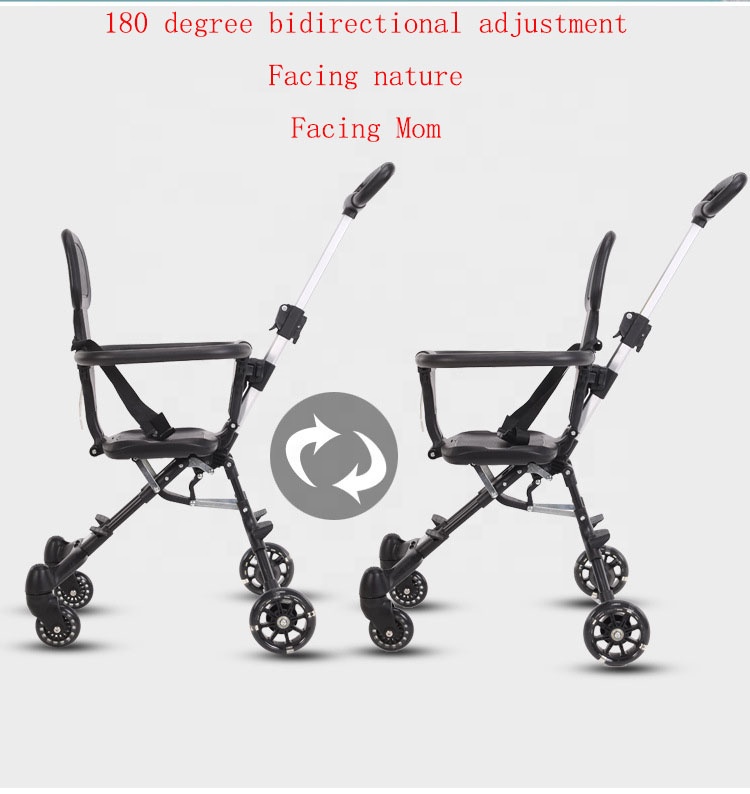 20KG Load Bearing Carbon Steel Children's Stroller Two-Way Seat and Easy Folding