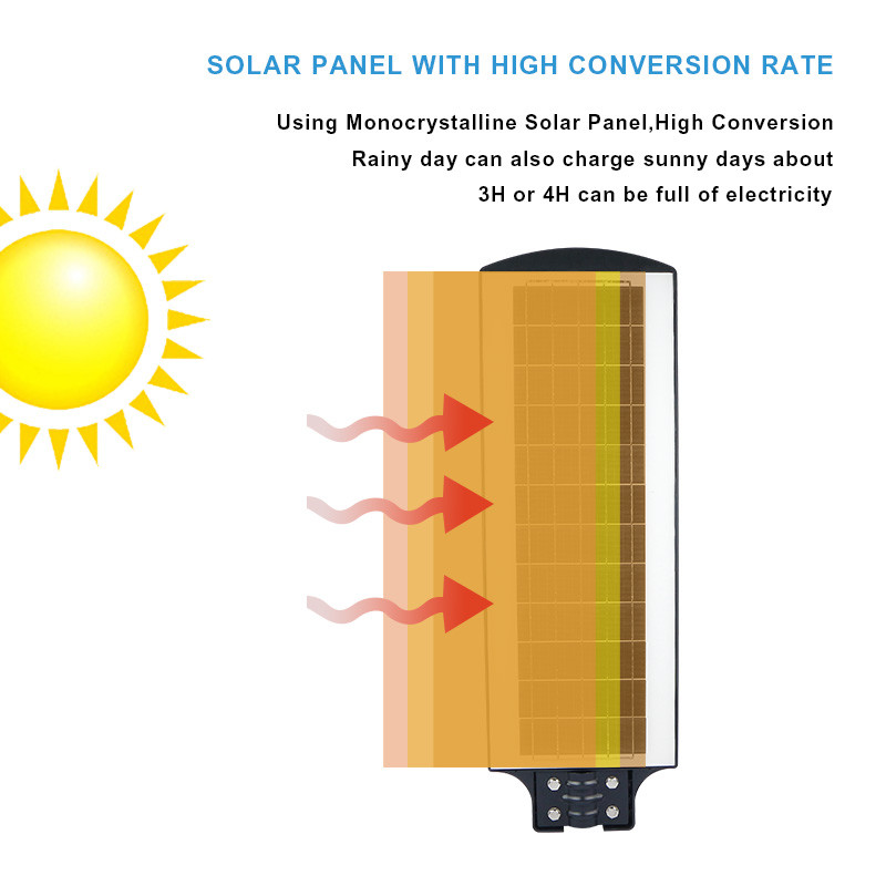 120w High Power LED Solar Street Light All In One 6500K Smd 2835 Streetlight LiFePO4 20Ah Battery