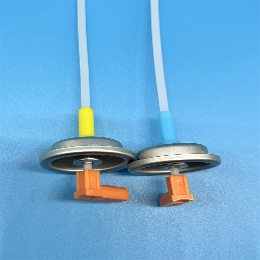 Button Actuated Aluminum actuator for Precise 150mcl Spray Rate