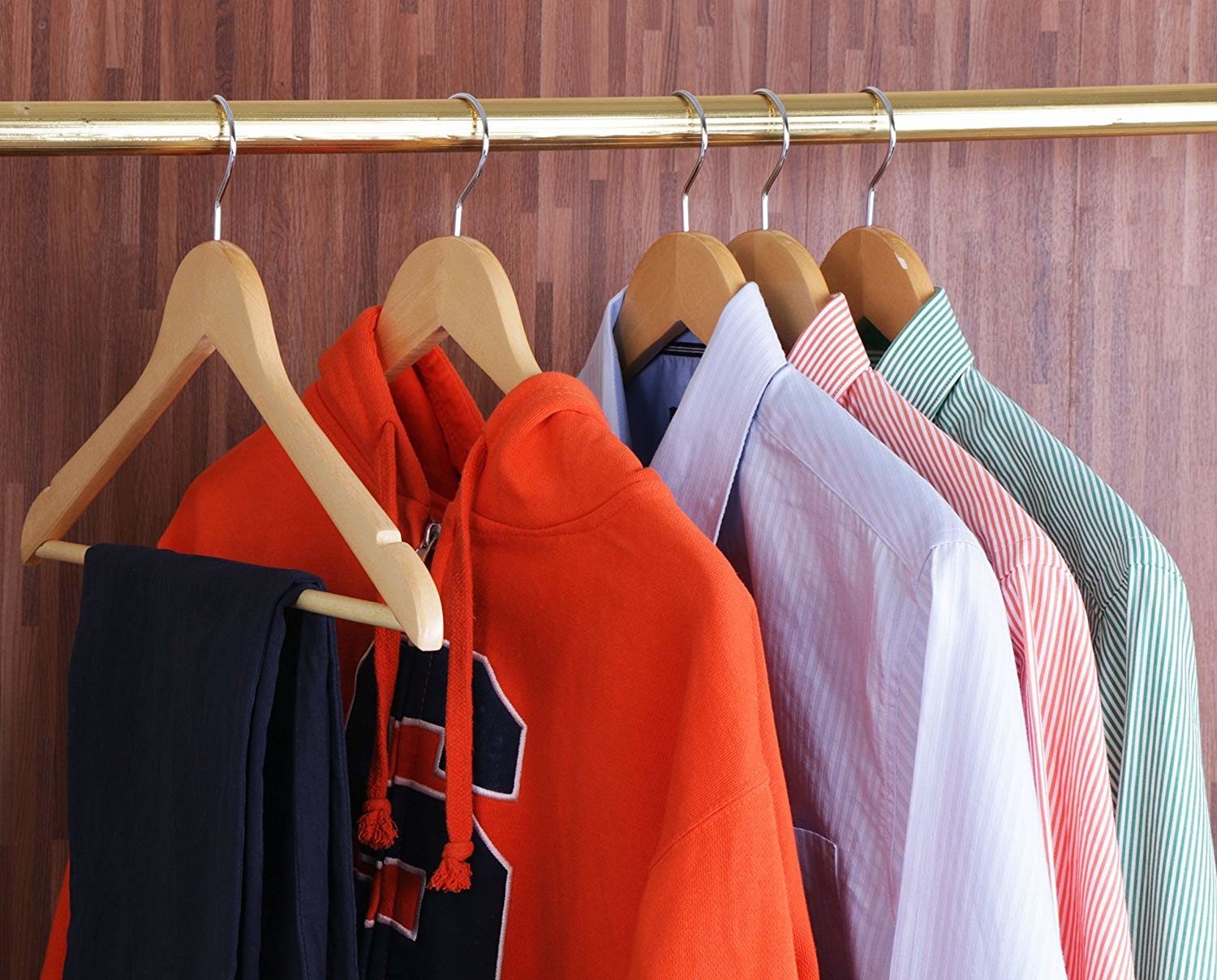 handcrafted Wooden Suit Hangers Smooth Finish Solid Wood Coat Hanger