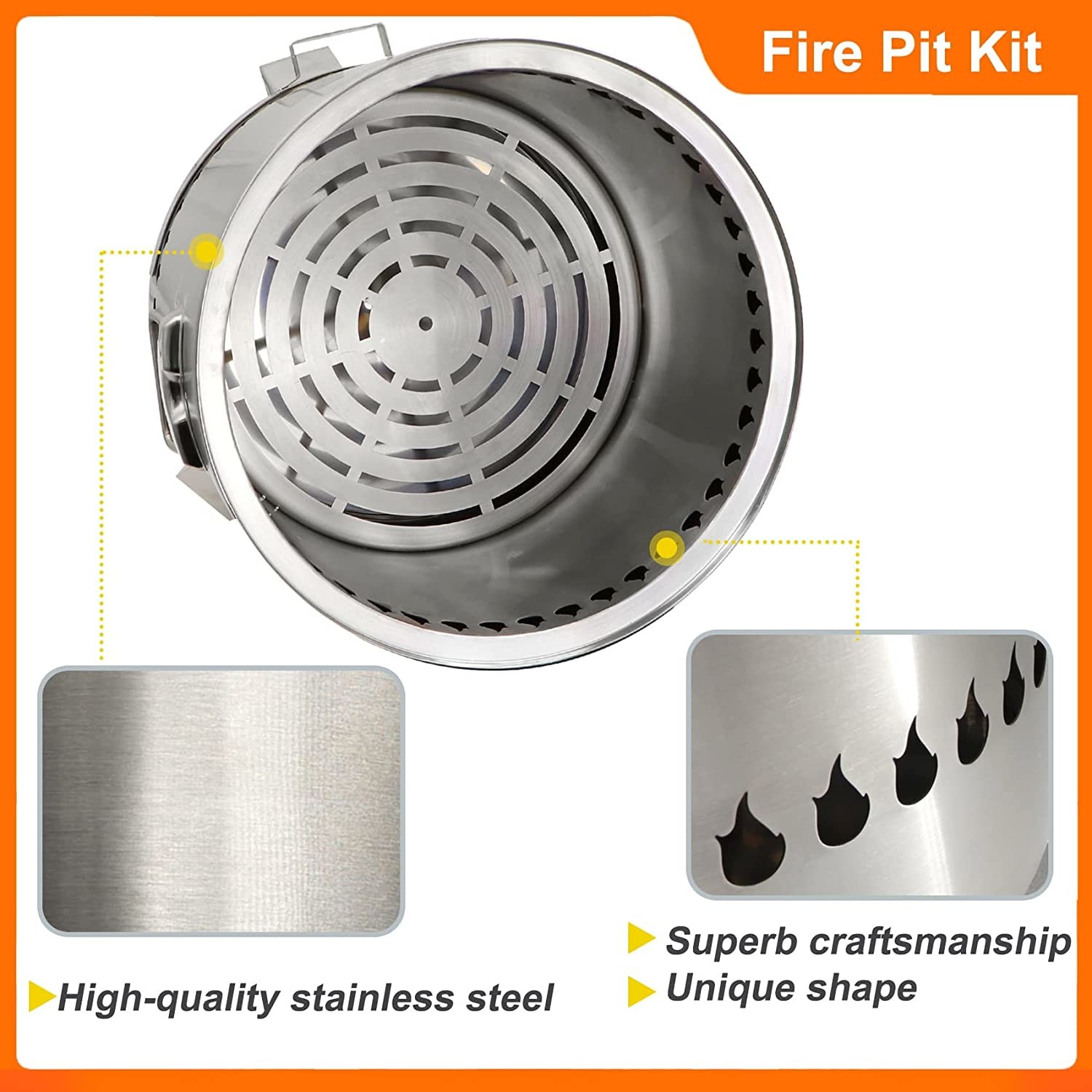 Stainless Steel Outdoor Barbecue Fire Pit Upgraded Bonfire Fire Pit With Drawer