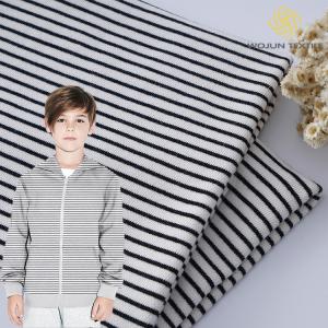 China Yarn Dyed Cotton French Terry Fabric Stripe Breathable Soft 32S Material wholesale