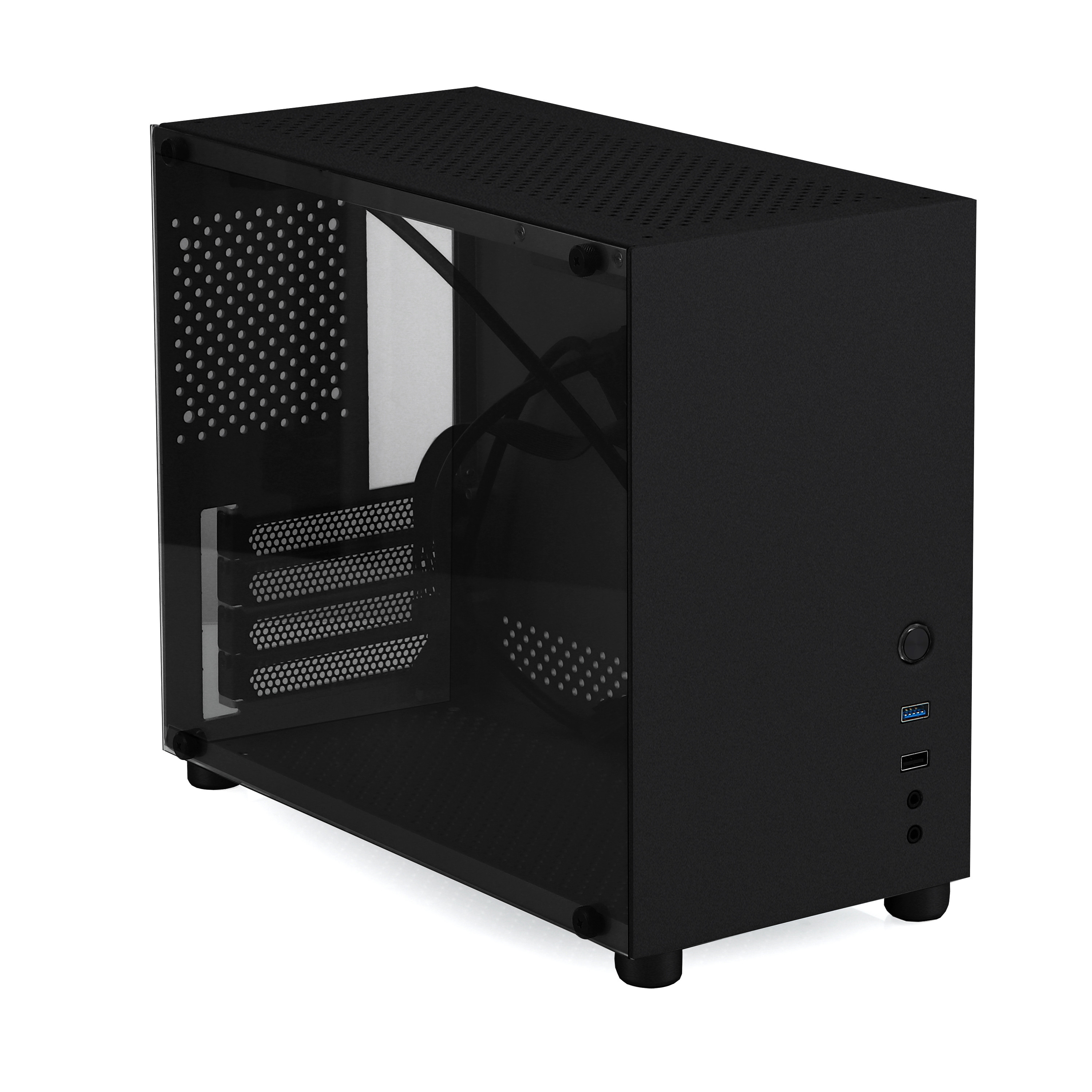 Black 140mm Length ATX 2mm Aluminium PC Case