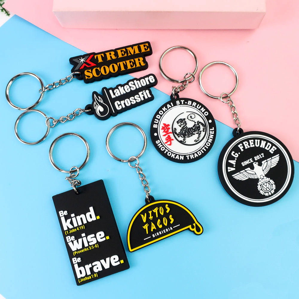 Custom Soft Rubber Keychains 2d 3d Silicone Soft Pvc Keyring