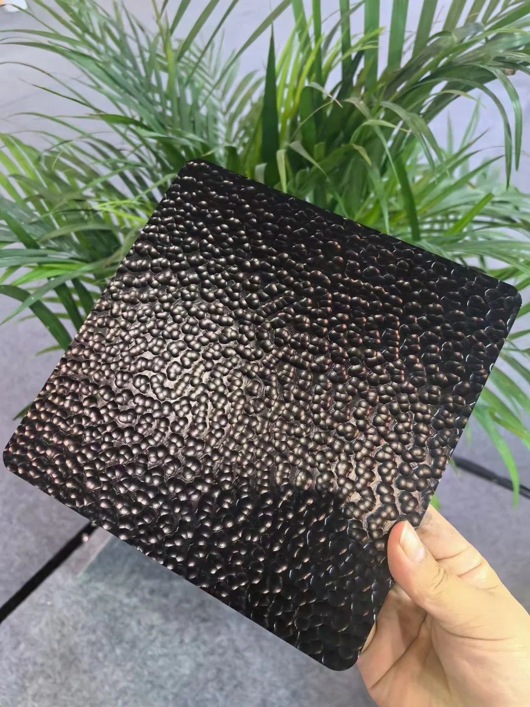 Hand-Designed Texture Pattern Black Titanium Coated Stainless Steel Hammered Metal Sheets