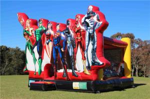 China PVC Waterproof Inflatable Justice League Jumping Castle Moonwalks For Kids / Children wholesale