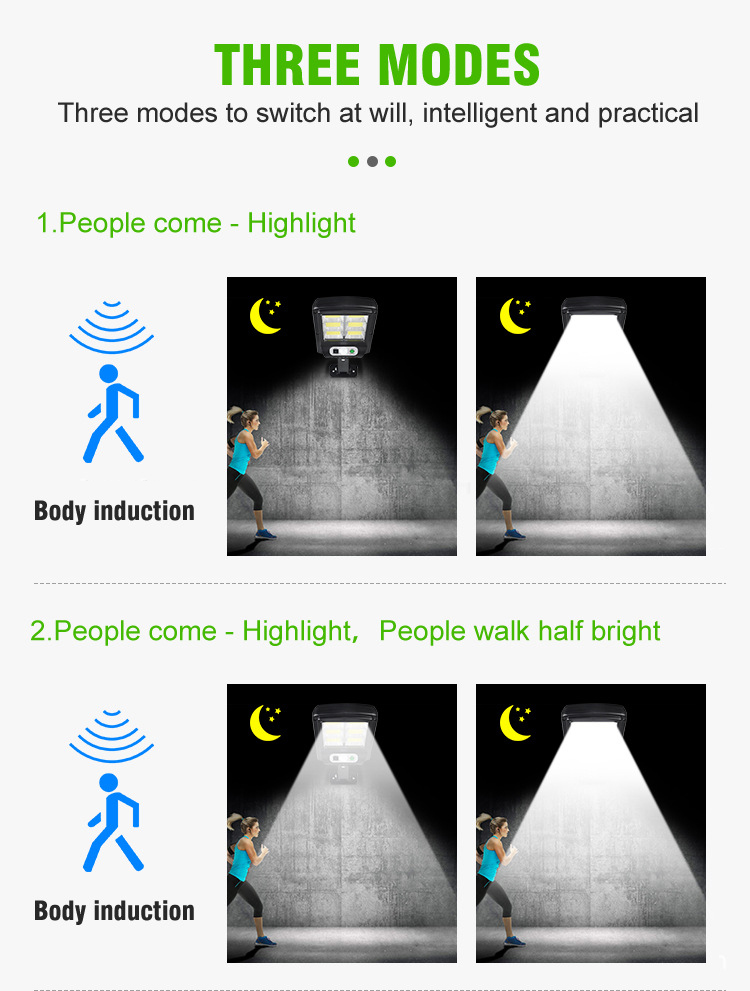 Solar Light 128 COB Large Outdoor Solar Waterproof Street Light Garden Infrared Sensor Motion Sensor Smart Remote Control Light