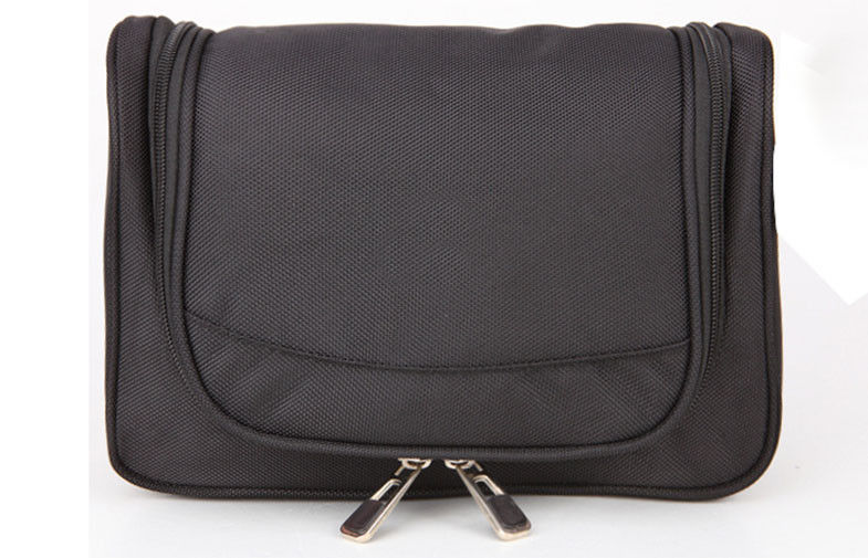 Polyester Surface Travel Organizer Bag Black Inner With Plastic Hook