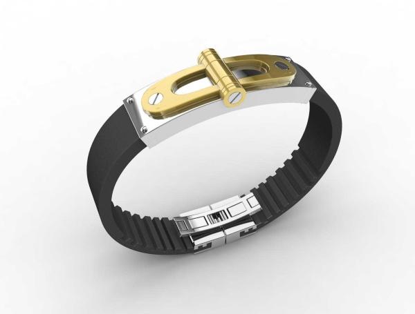 Top Quality Europe Fashion Stainless Steel Genuine Leather Silicone Bangle