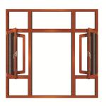 Double Glazed Commercial Aluminum Frame Windows Tempered Glass Swing