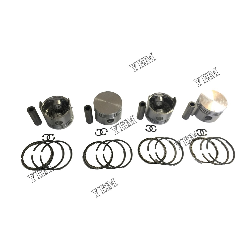 4PCS Piston With Rings For Fits Toyota 4P Excavator Diesel Engine