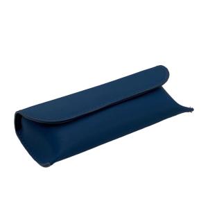 China Blue Cute Nice Shaped 16.1CM Leather Glasses Case With Button wholesale