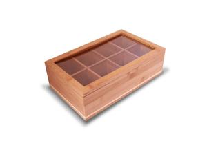 China Attractive Design Bamboo Storage Organizer Tea Box Strong Magnetic Closure wholesale
