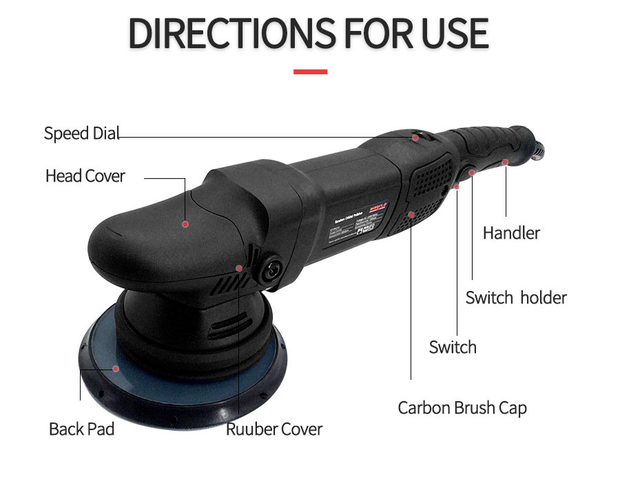 110V 21mm Car Polishing Tools Dual Action Polishers With BSCI Certification