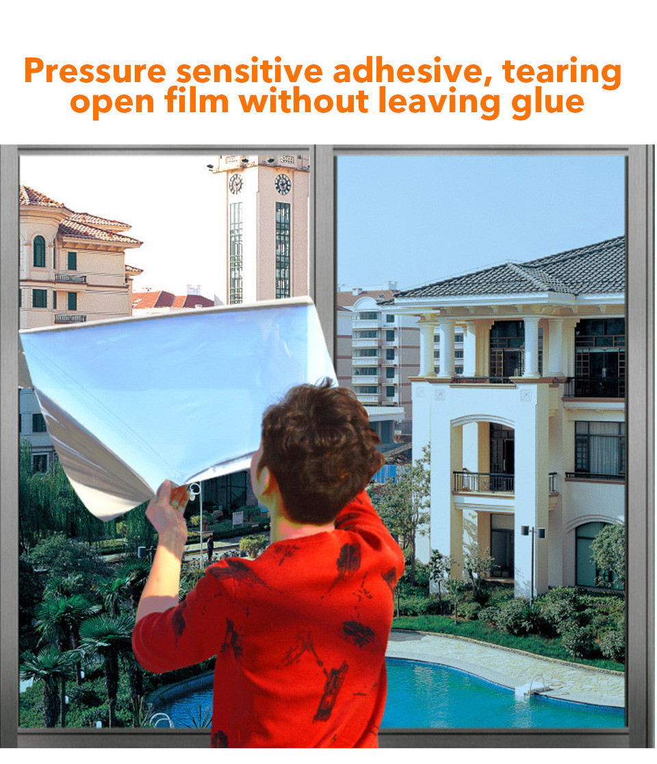PET Material Building Decorative Film Dark Blue Silver Color Middle Heat Insulation Anti-explosion Window Film
