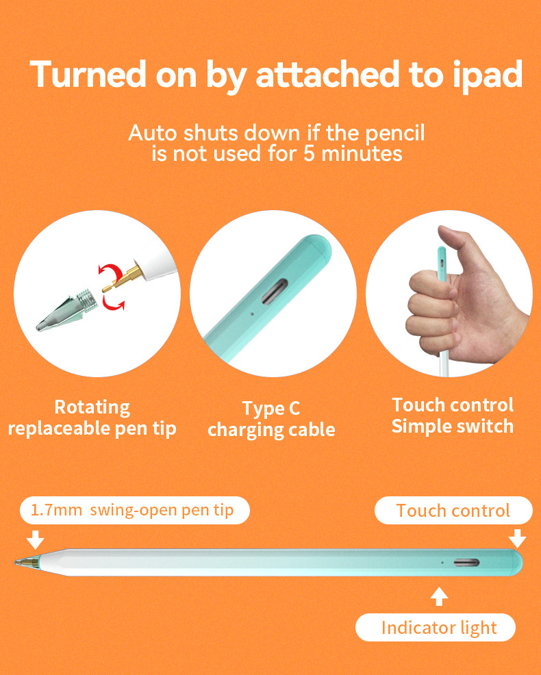 Colorful Ipad 10 Hours Apple Smart Pen Pencil 2nd Generation Compatible With Ipad Pro