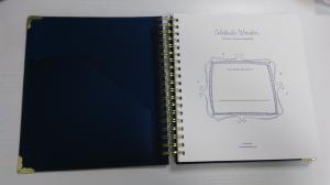 China Gold Foils Organizer Planner Book 100GSM OPP Hard Back Gold Wire Binding 76*140mm wholesale
