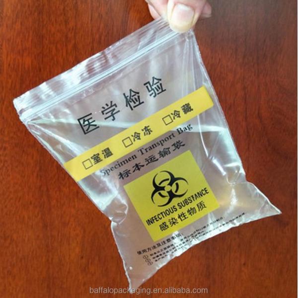 Transparent Biohazard Specimen Medical Waste Transportation Bag