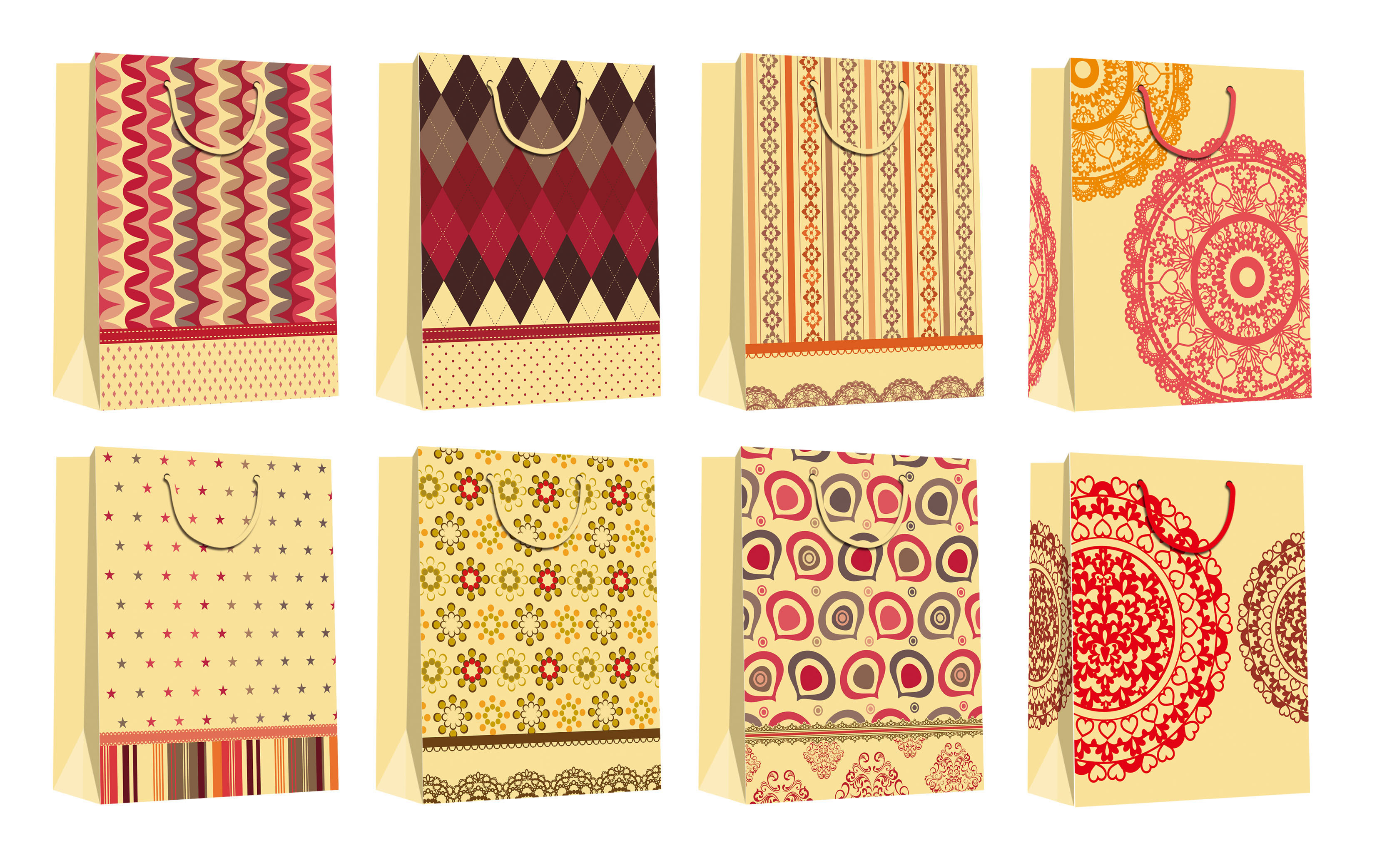 Custom Design Printed Shopping Kraft paper bag