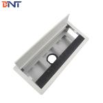 white rectangle table top hole flip cover cable management box with brush