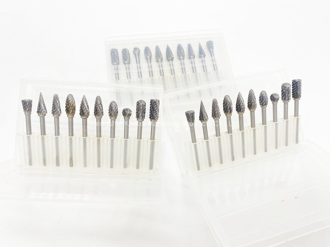 Sc-5 Strawberries Carbide Burr 1/4 Inch Shank Cylinder Ball Shape with End Cut Podiatry Carbide Burrs for Stone
