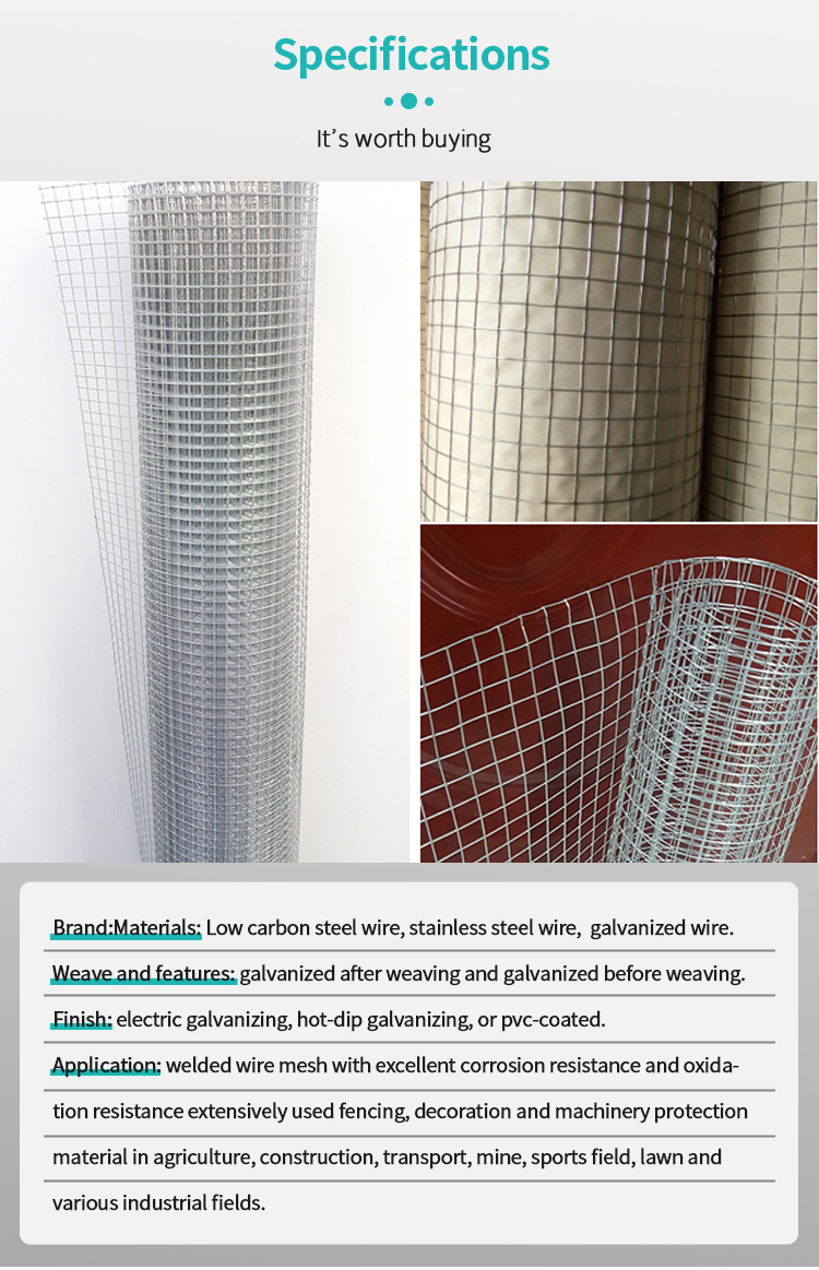 1/2 inch Chicken Wire Fence, Supports Poultry Netting Cage Fence Galvanized Welded Cage Wire Mesh Roll