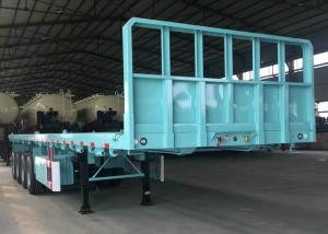 China 3 Axle Flatbed Tanks Trucks And Trailers 40ft Container Semi Trailer 40t / 50t Double Tires wholesale