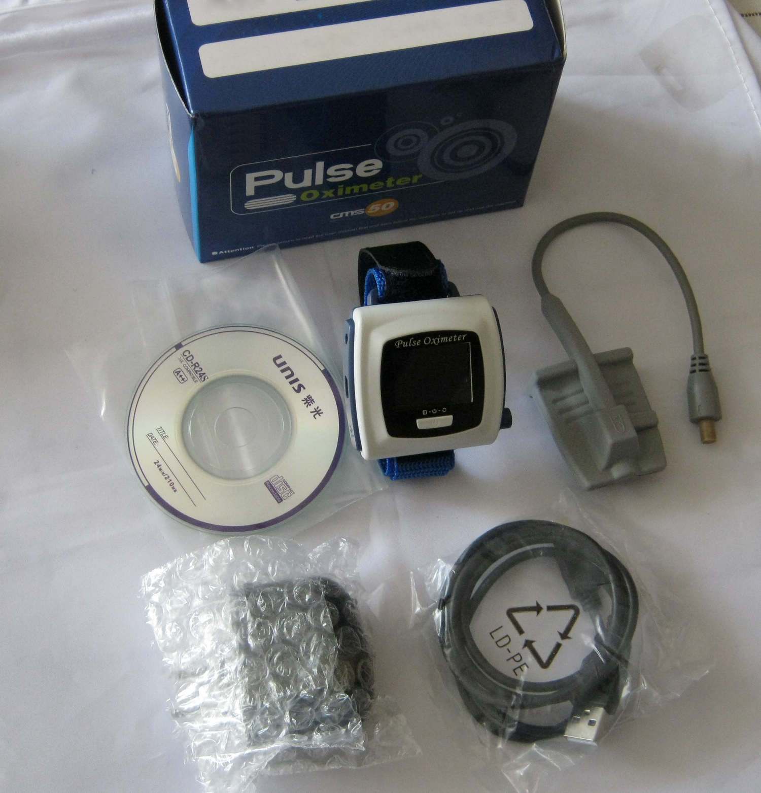Contec Babies Wrist Fingertip Pulse Oximeter With Alarm SpO2 LED