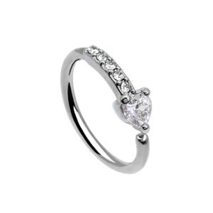 China Heart Round Cz Gems silver indian nose ring 316 Stainless steel 8mm wholesale