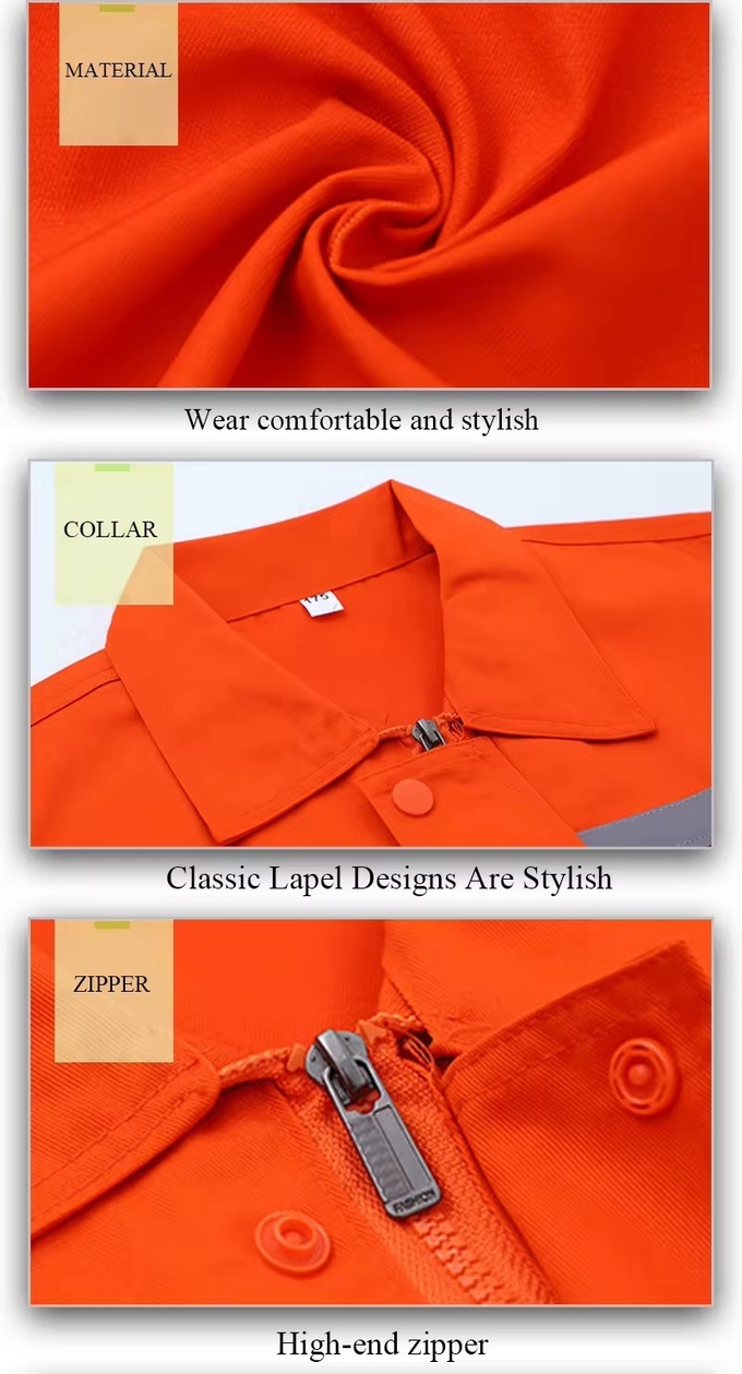 Factory New Fashion Durable Comfortable Windproof Work Clothes Orange Mens Work Clothes