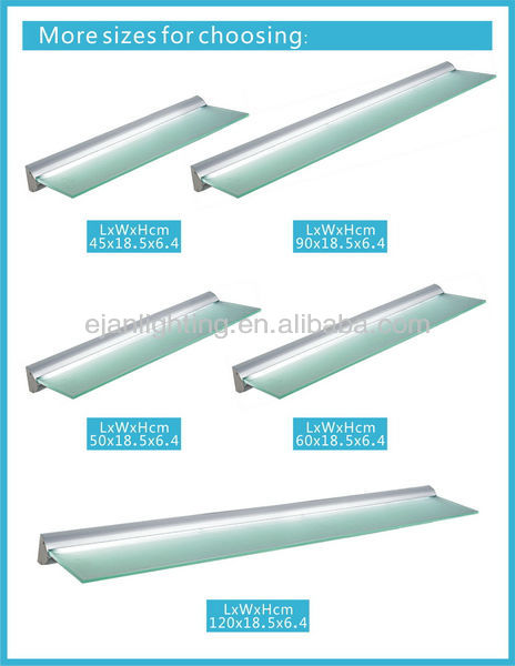90 Ra UM ILLUMIR LED Glass Shelf Light with Rocker Switch and Modern Aluminum Profile
