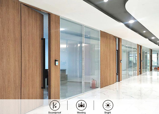 2024 Hot Sales Glass Partition Wall Profile For Commercial Spaces Customized Glass Or Solid Optional