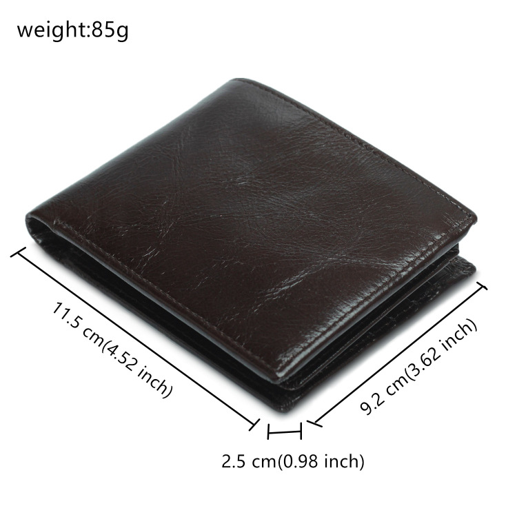 Customized Leather Men's Wallet with Hot Stamping Logo and RFID Blocking Technology