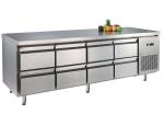 CE Undercounter Refrigerator Drawers Fan Cooling Stainless Steel Bench Fridge
