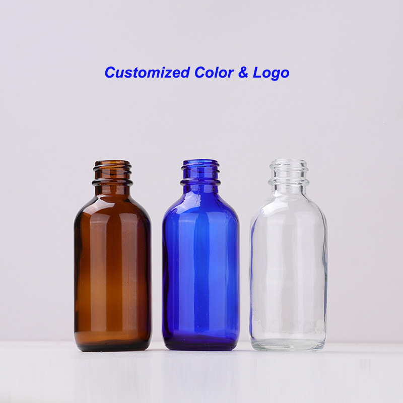 15ml 30ml 60ml 120ml 2oz Glass Amber Essential Oil Bottle Blue Glass Boston Dropper Bottle for Essential Boston Bottle