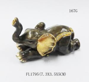 China Custom metal elephant shaped vintage jewelry box for promotional gift wholesale